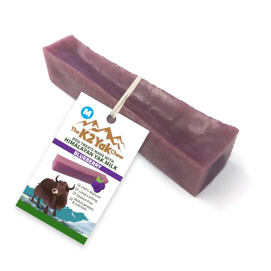 Yak Chews, 100% Natural Dog Treats with Blueberry Favour