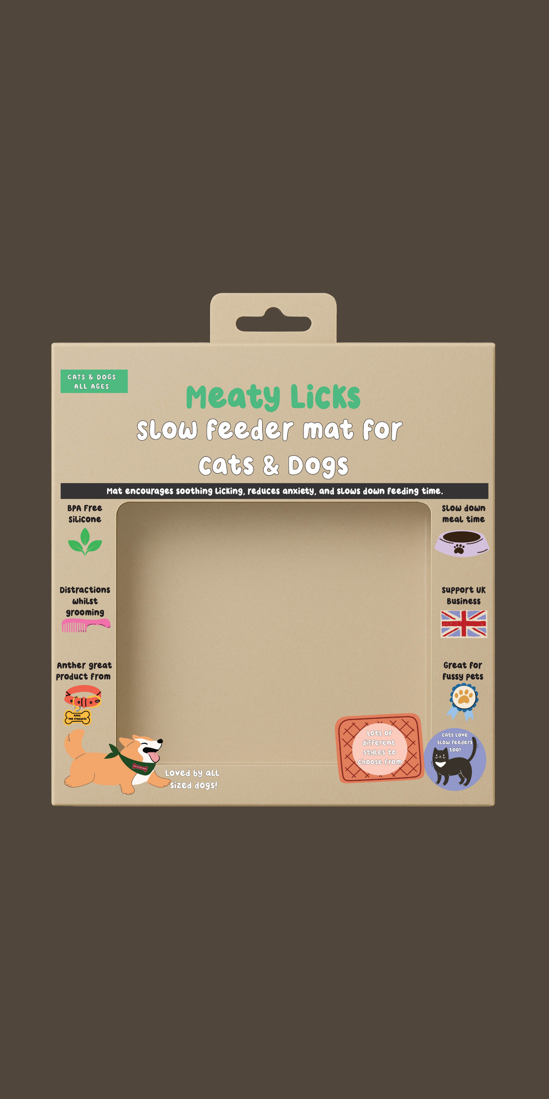 Meaty Licks Mushroom Cottage Slow Feeder – Mocha Brown