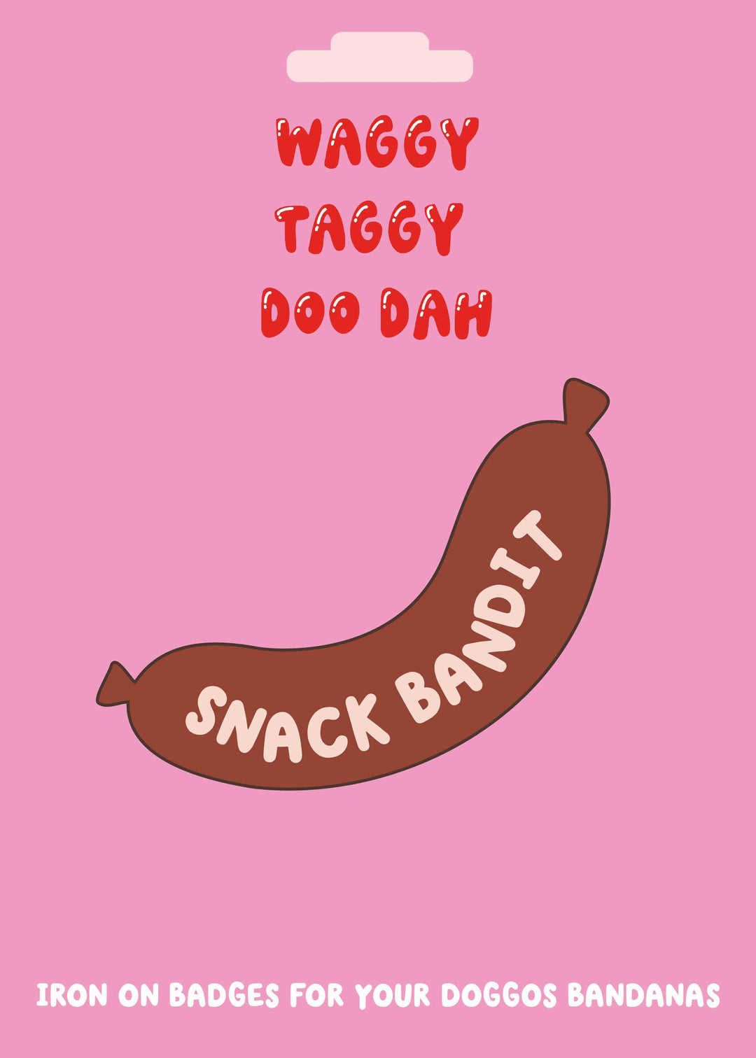 "Snack Bandit" embroidered iron on patch for dogs