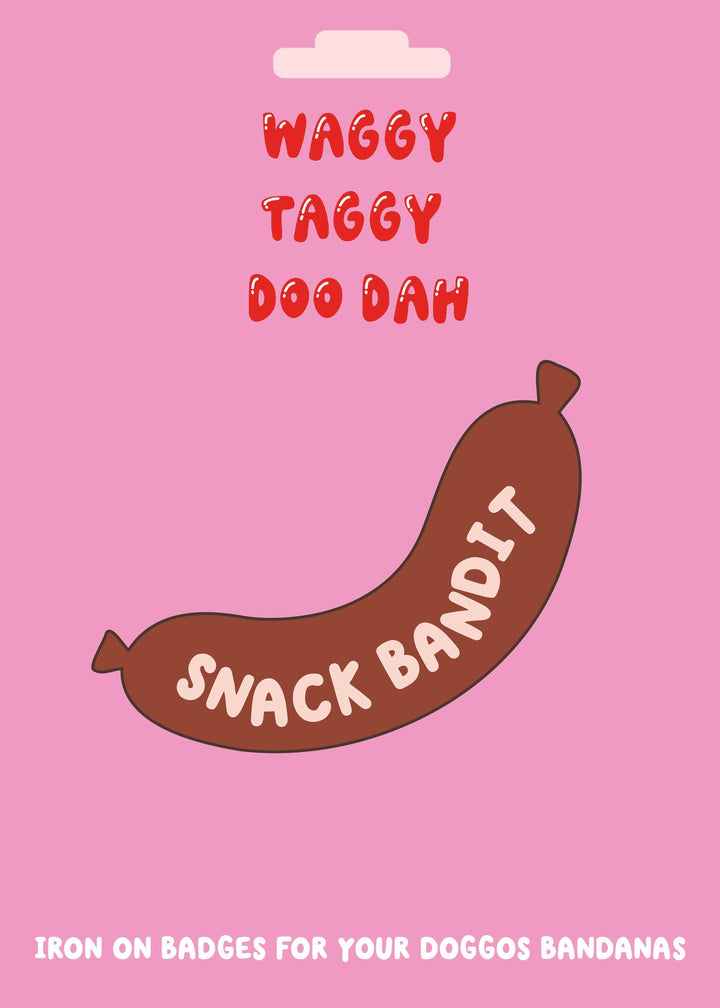 "Snack Bandit" embroidered iron on patch for dogs