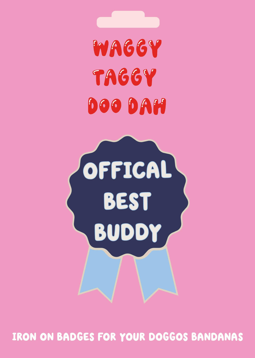 "Best buddy" embroidered iron on patch
