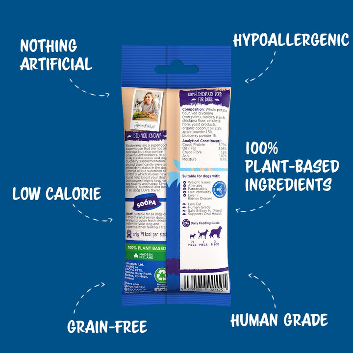 Soopa Sticks- Apple & Blueberry Dog Dental Sticks