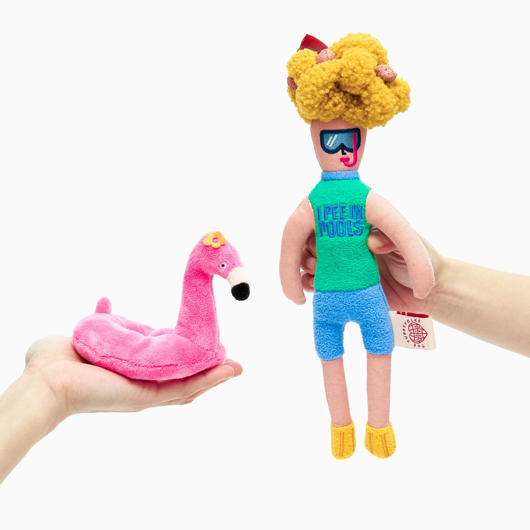 Surfer and Flamingo Enrichment Dog Toy