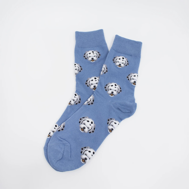 Blue Dalmatian Pattern Socks