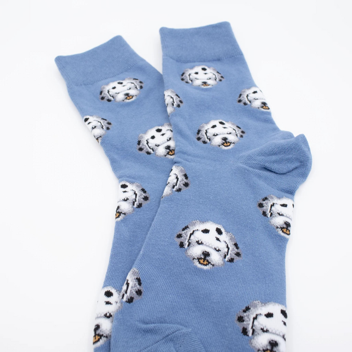 Blue Dalmatian Pattern Socks