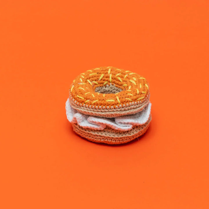 Hand Crochet Cream Cheese Bagel